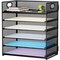 Marbrasse Mesh Desk Organiser Tray, 6 Tier Letter Tray Organiser with Hander,Office Trays Desk Organiser Accessories, Paper Tray Organiser for A4 File Holder - Black